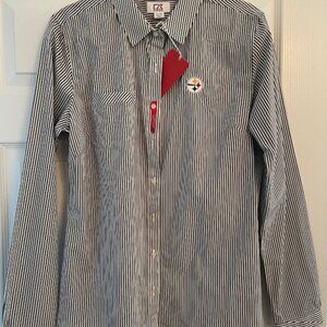 Cutter & Buck Women’s Steeler (XL)  Long Sleeve Pinstripe Blouse